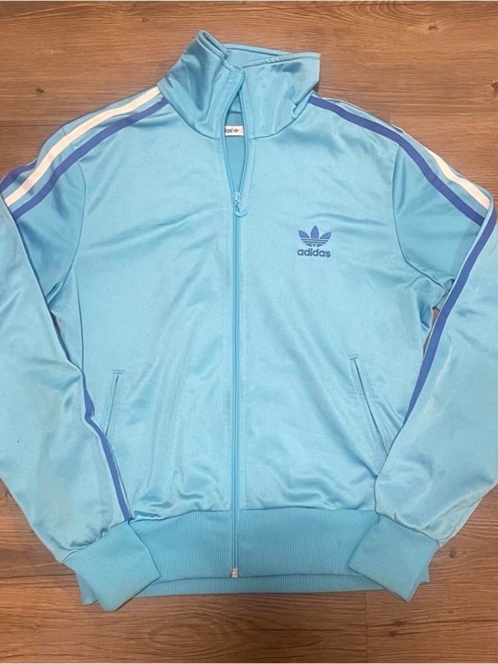 adidas Light Blue Zip-Up Track Jacket